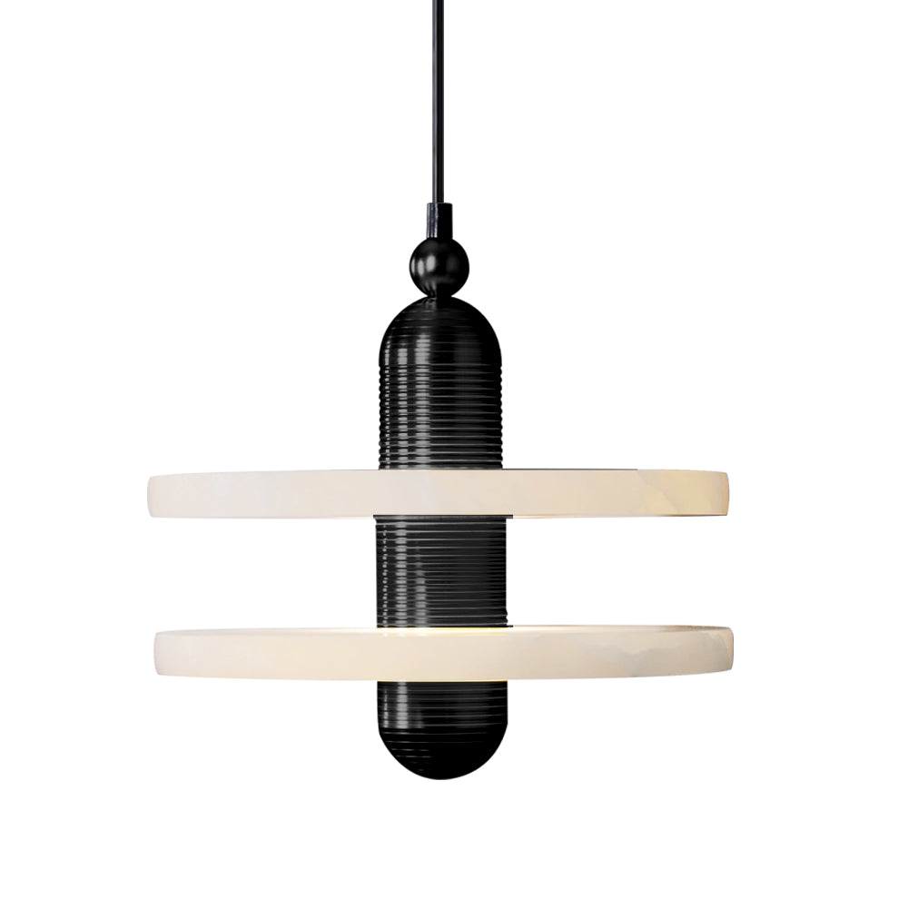 Alabaster Planes Pendelleuchte mit gerilltem Kern futuristisch | Cielum
