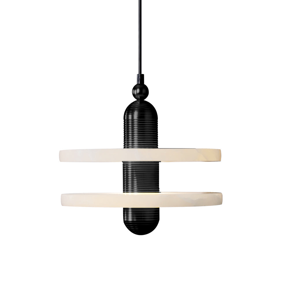 Alabaster Planes Pendelleuchte mit gerilltem Kern futuristisch | Cielum