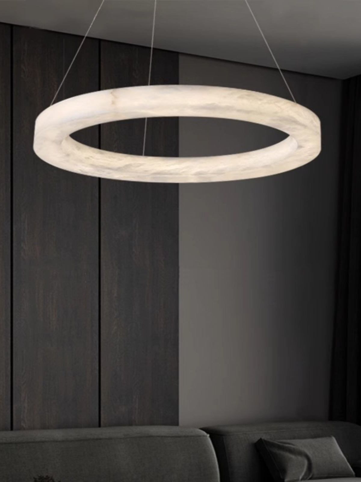 Plotuvyn Kronleuchter zeitgenössische luxuriöse Kronleuchte aus Alabaster in Ringform