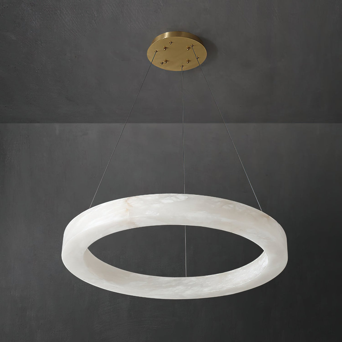 Plotuvyn Kronleuchter zeitgenössische luxuriöse Kronleuchte aus Alabaster in Ringform