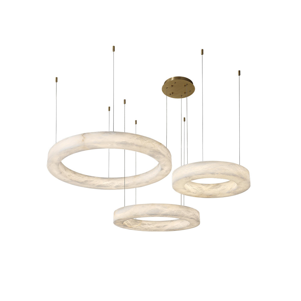 Plotuvyn Kronleuchter zeitgenössische luxuriöse Kronleuchte aus Alabaster in Ringform