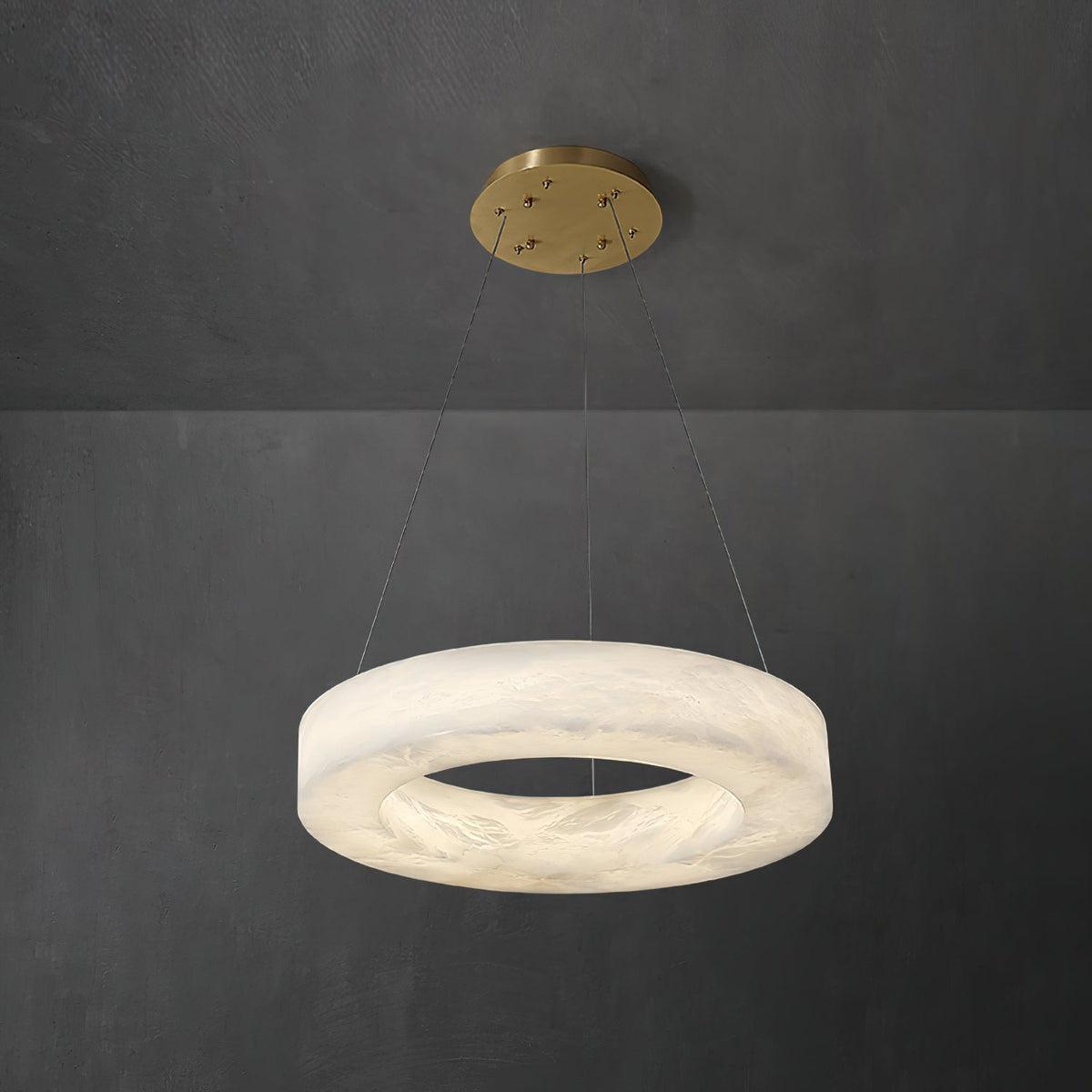 Plotuvyn Kronleuchter zeitgenössische luxuriöse Kronleuchte aus Alabaster in Ringform