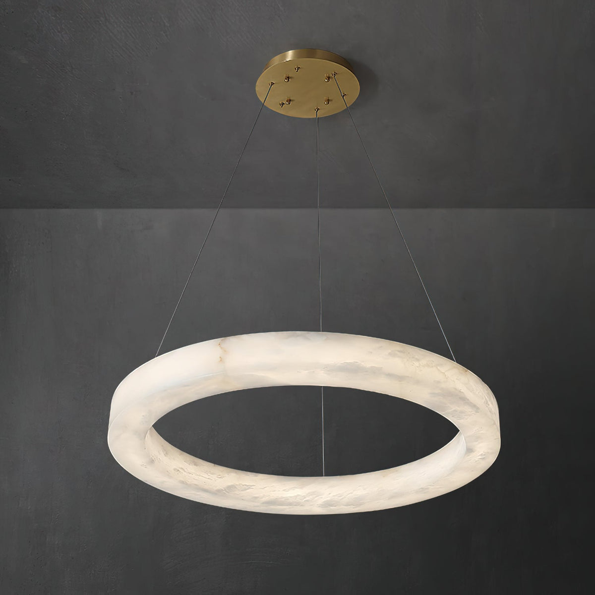 Plotuvyn Kronleuchter zeitgenössische luxuriöse Kronleuchte aus Alabaster in Ringform