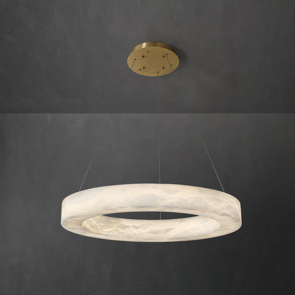 Plotuvyn Kronleuchter zeitgenössische luxuriöse Kronleuchte aus Alabaster in Ringform