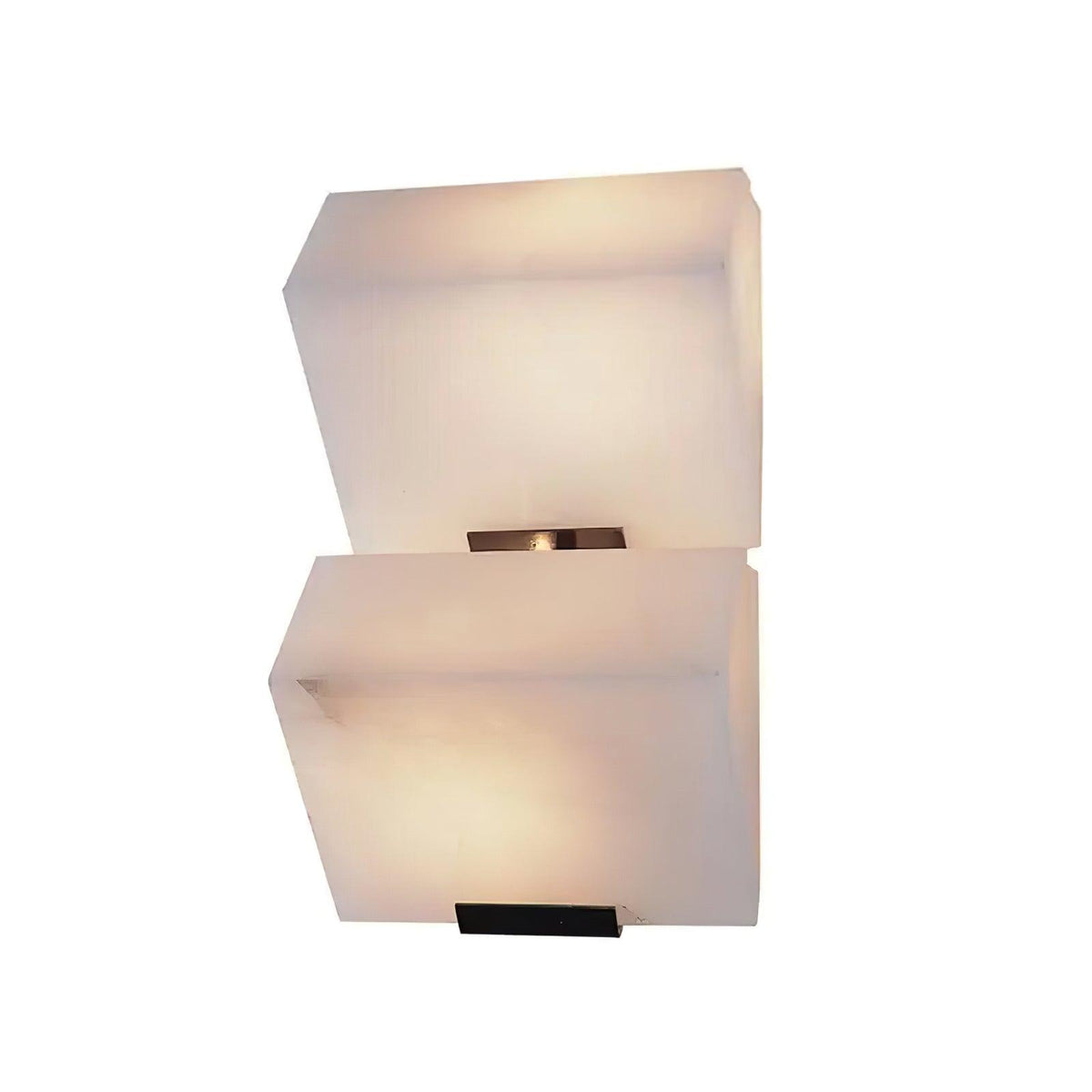 Niviella stufenförmige Alabaster-Wandleuchte mit Stecker
