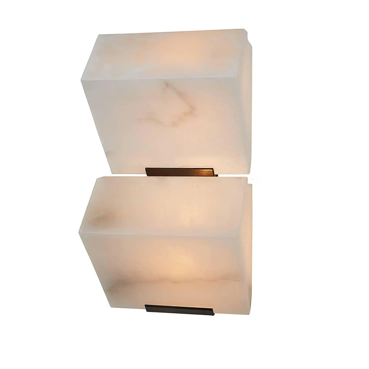 Niviella stufenförmige Alabaster-Wandleuchte mit Stecker