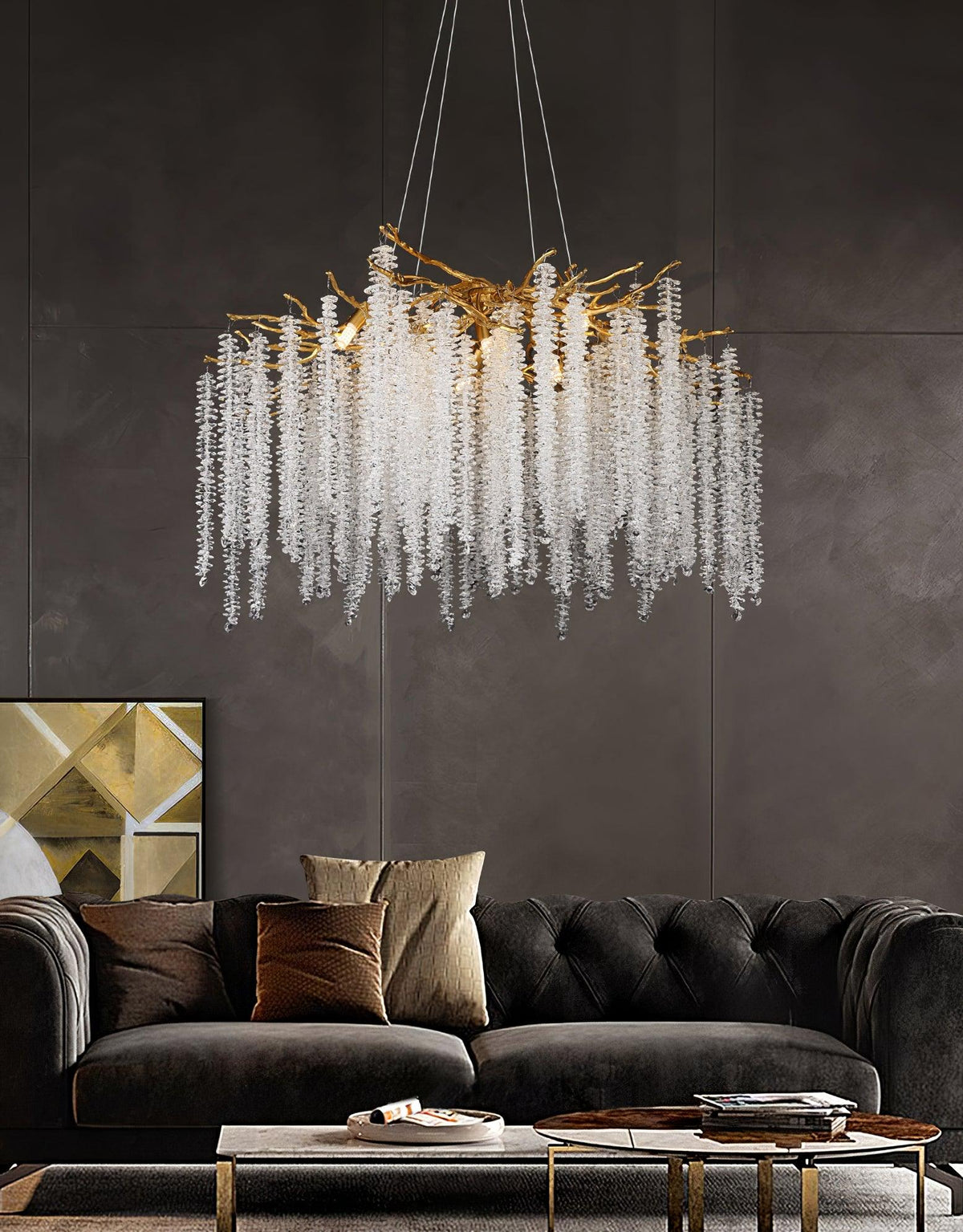 Elyuira Kronleuchter Gold Kristall Ast Elegant