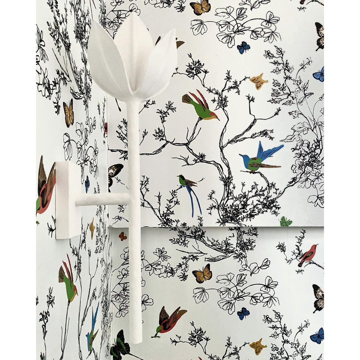 Clira Messing Lotus-Blüte Wandleuchte