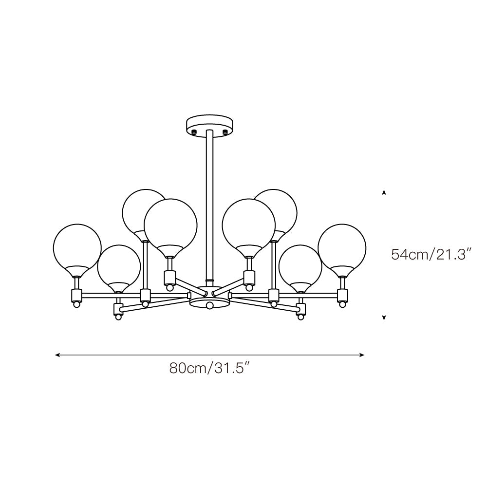 Vatnuvyi minimalistisch Kronleuchter aus Glas mit Kugeln