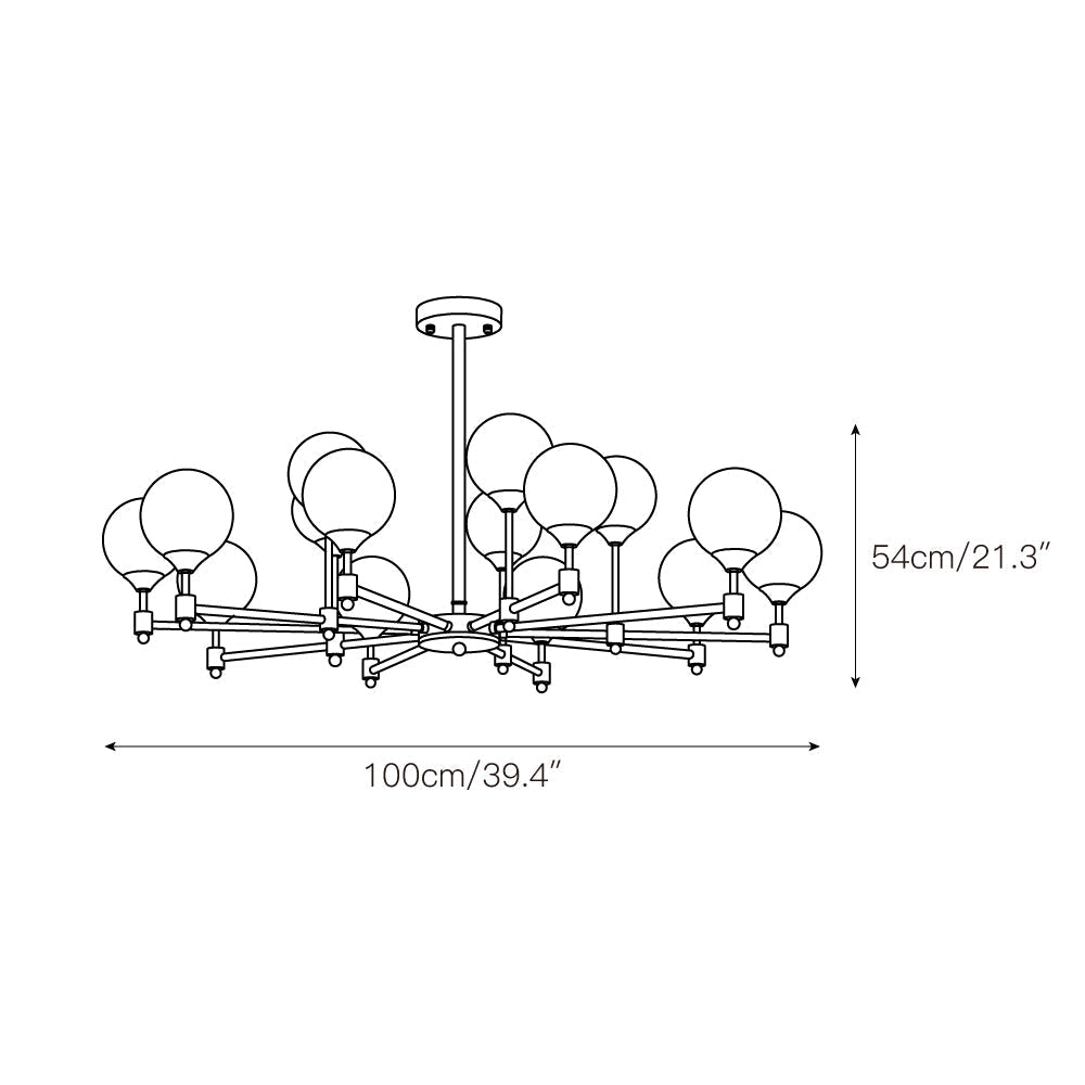 Vatnuvyi minimalistisch Kronleuchter aus Glas mit Kugeln