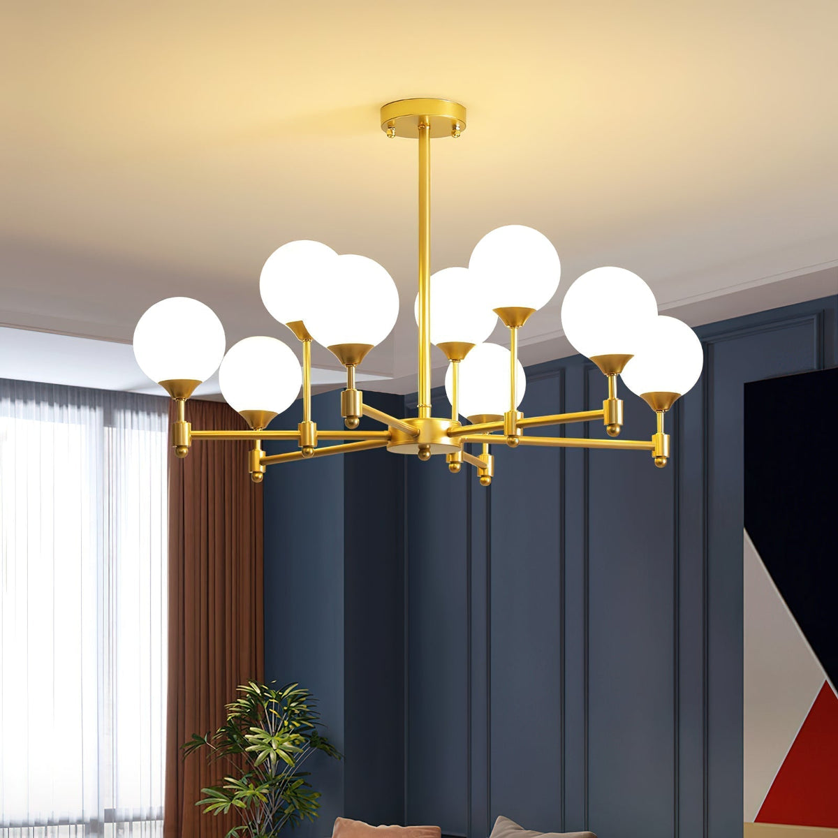 Vatnuvyi minimalistisch Kronleuchter aus Glas mit Kugeln