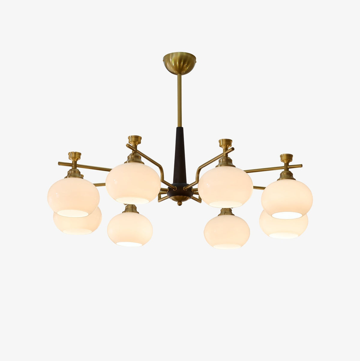Velirara Kronleuchter aus Holz und Glas in traditionellem, einzigartigem Kugeldesign