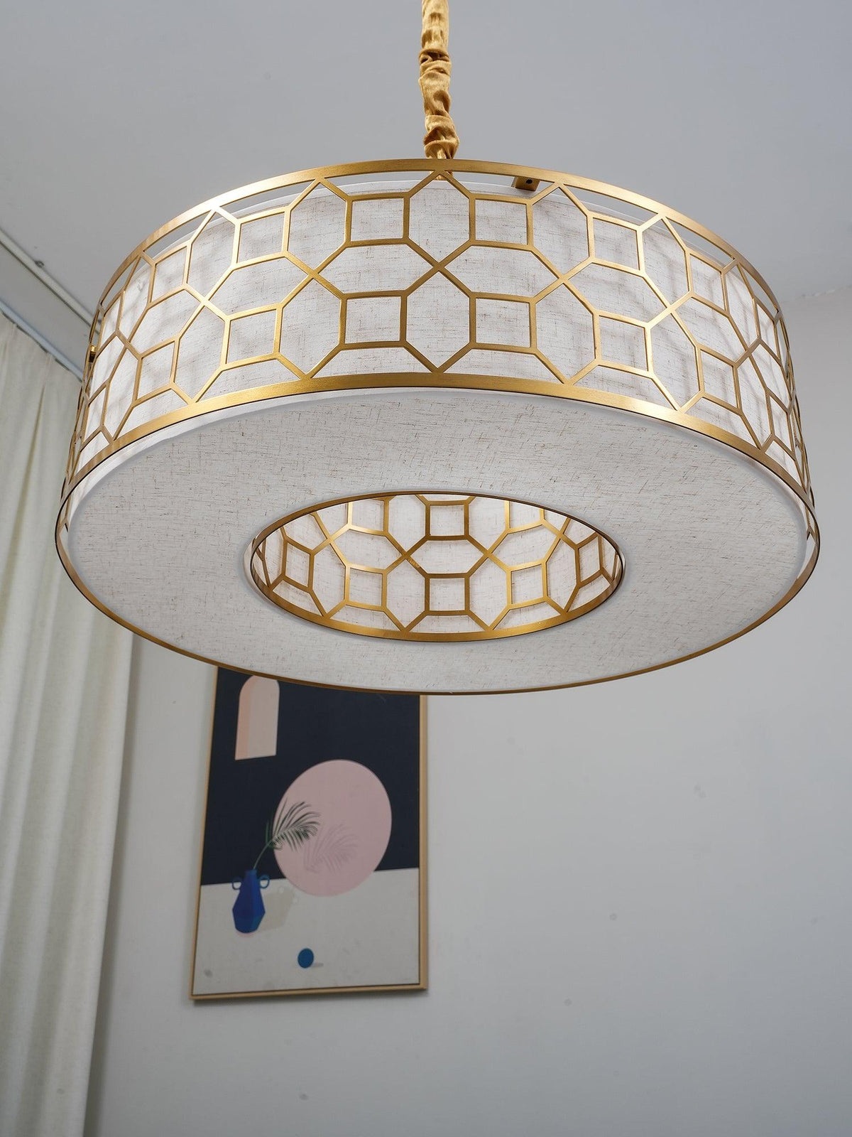 Arshaor Premium Elegance runde Pendelleuchte aus Kupfer mit Glaskolben