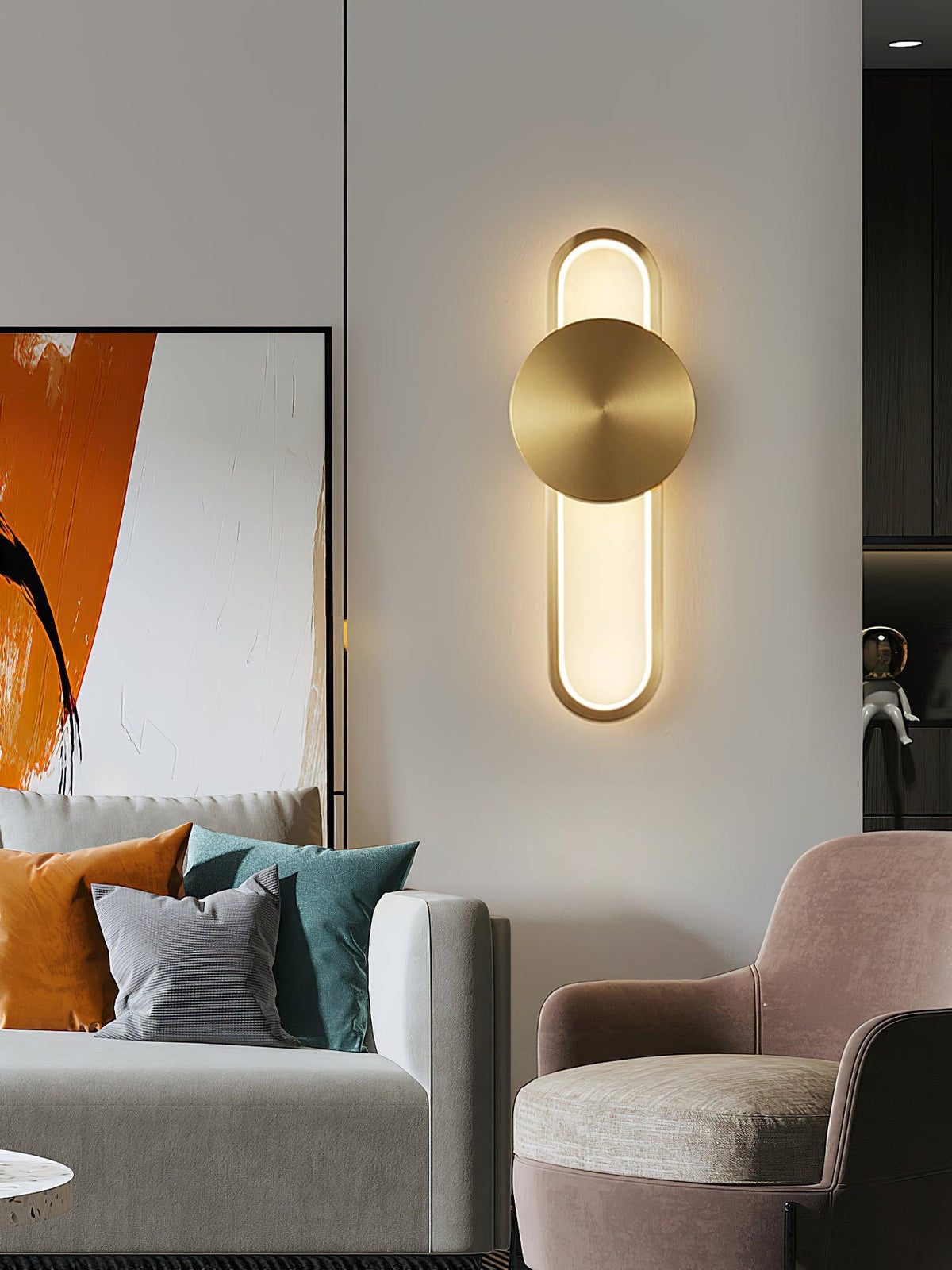 Orieniella zeitgenössische minimalistische Messing-Wandleuchte
