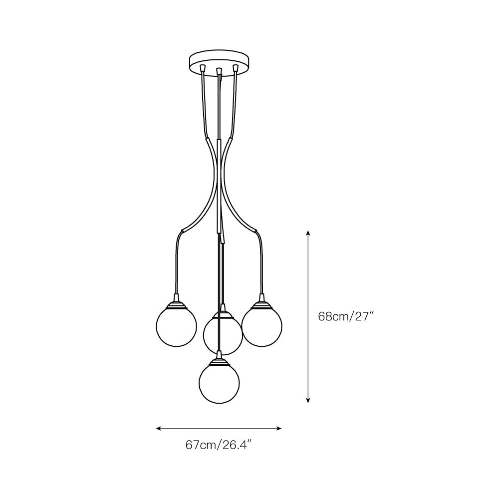 Zoruvyi modern minimalistisch Ball Drop Glas Kronleuchter
