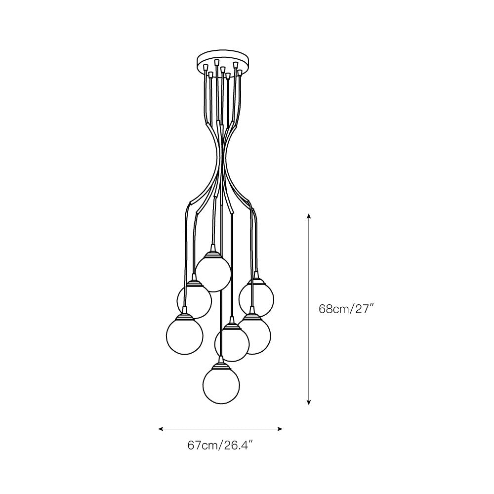 Zoruvyi modern minimalistisch Ball Drop Glas Kronleuchter
