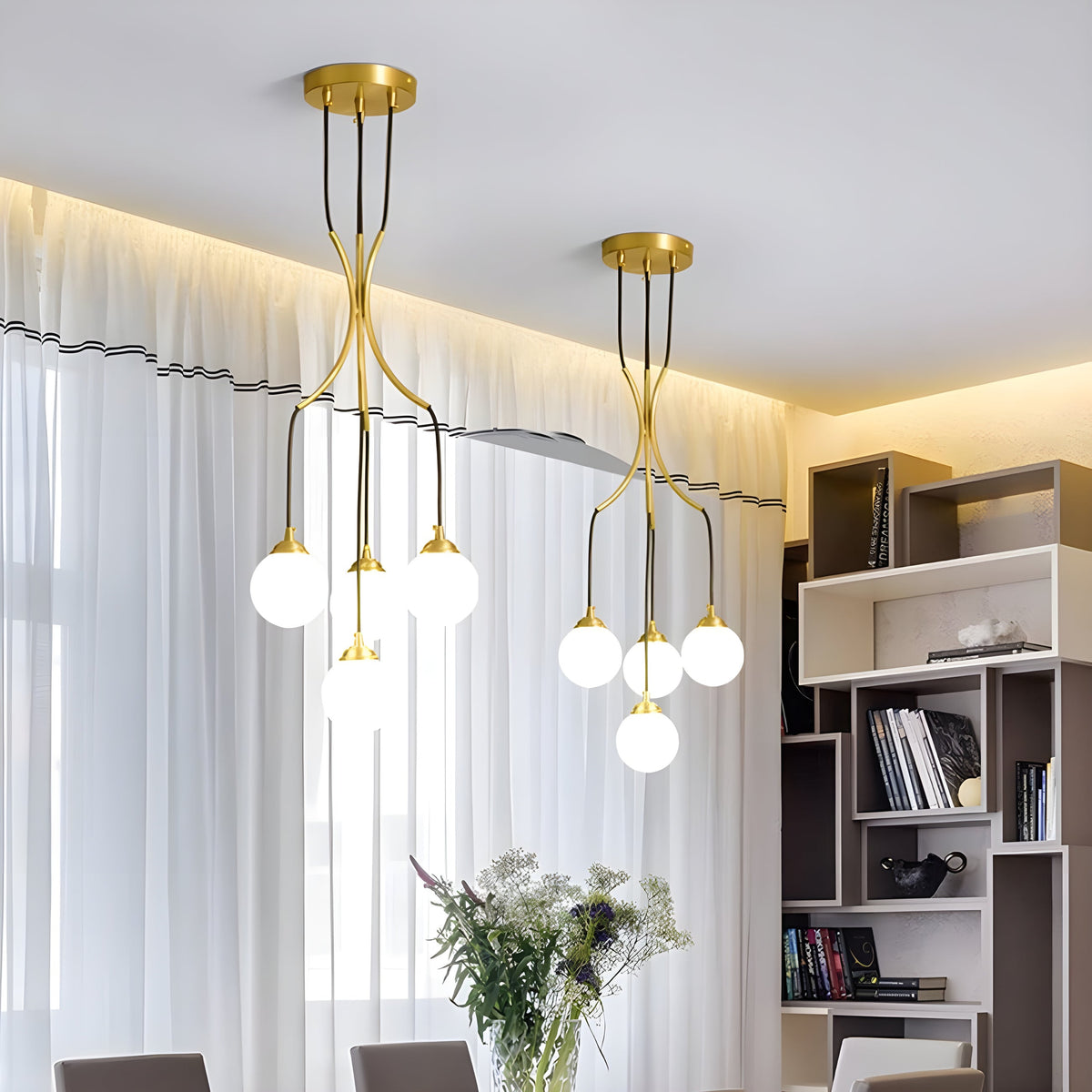 Zoruvyi modern minimalistisch Ball Drop Glas Kronleuchter