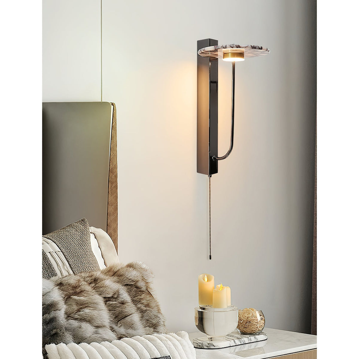 Aevuvyn zeitgenössische minimalistische Marmor-Wandleuchte