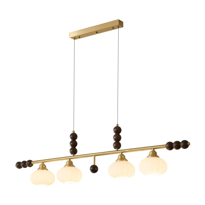 Zerinen Premium skandinavische Kunst-Insel-Glas-Holz-Pendelleuchte
