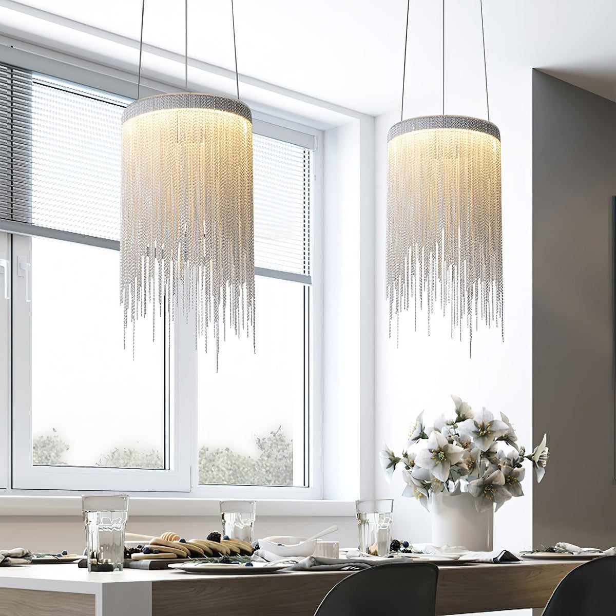 Arsoliel zeitgenössische luxuriöse Pendelleuchte mit Kette und Quasten