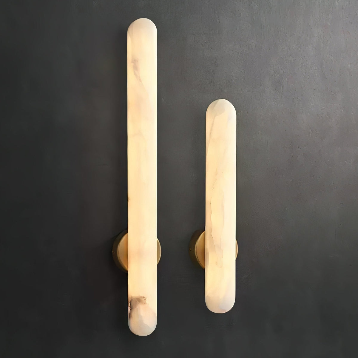 Elvenira zylindrische Alabaster-Wandleuchte