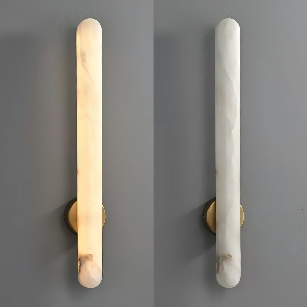 Elvenira zylindrische Alabaster-Wandleuchte