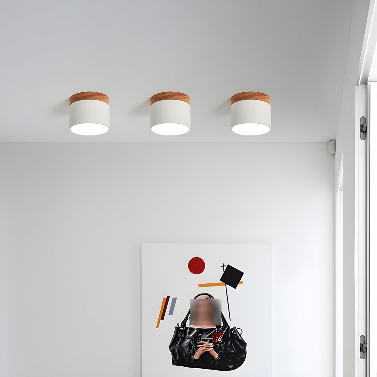 Caveleth zeitgenössische minimalistische Deckenleuchte aus Holz