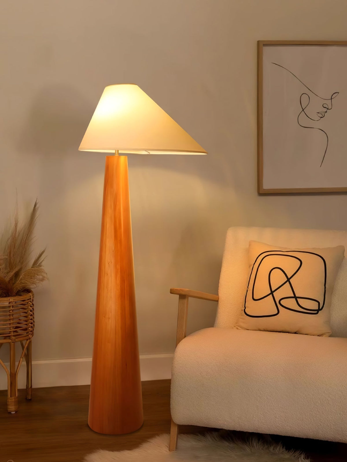 Pinnacle Minimalistische Stehleuchte aus Holz