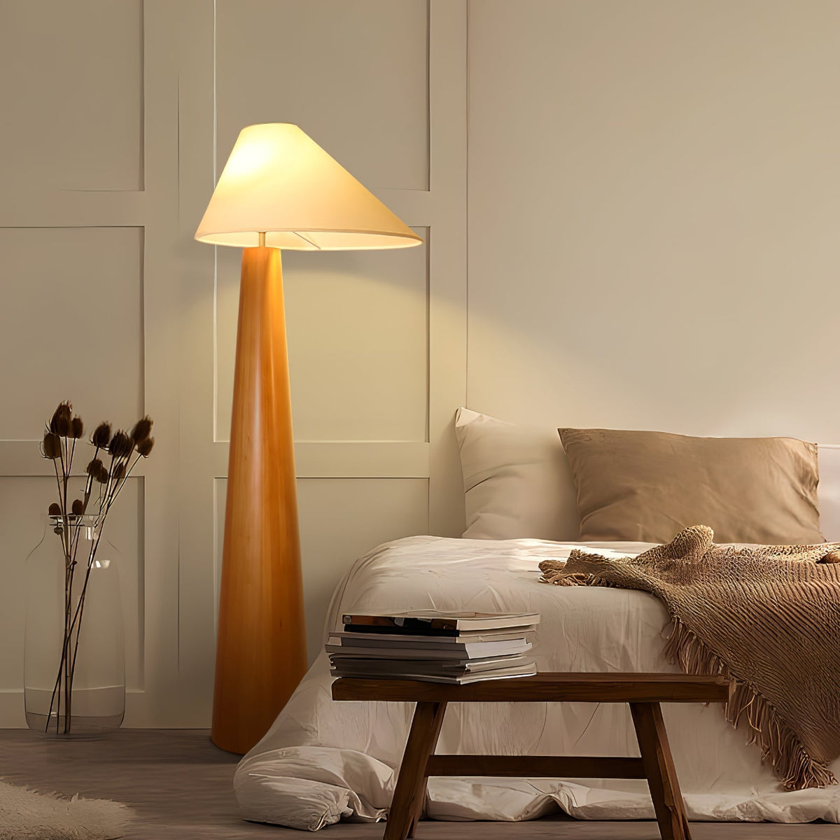Pinnacle Minimalistische Stehleuchte aus Holz