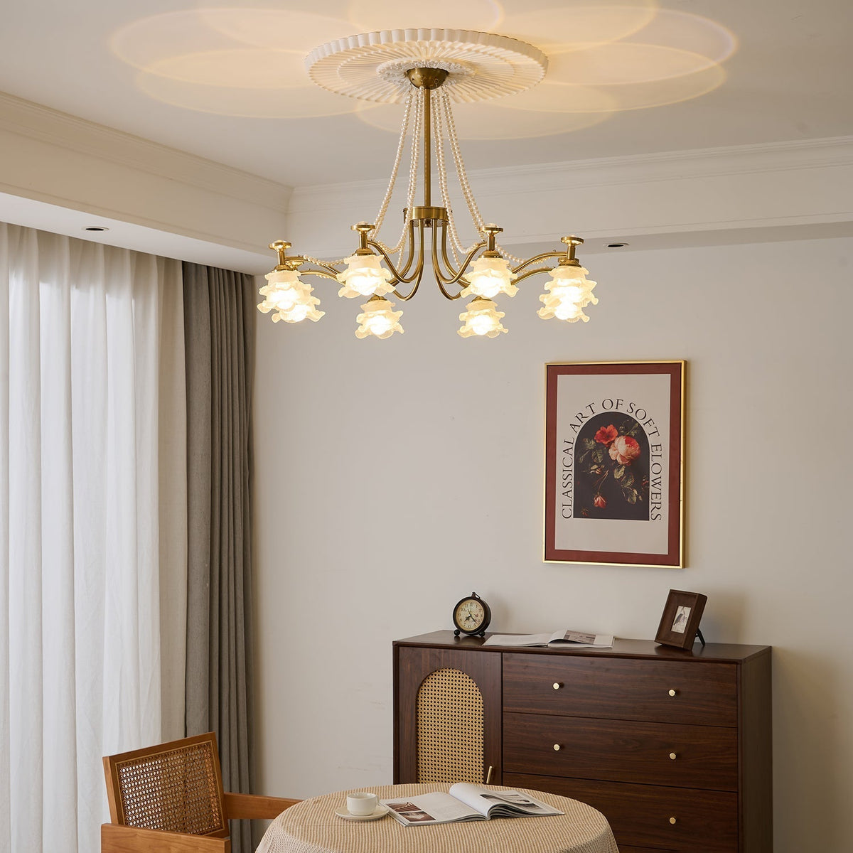 Cotalisra Kronleuchter Premium Elegance Rose Glas