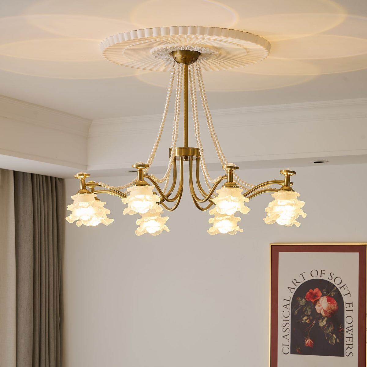 Cotalisra Kronleuchter Premium Elegance Rose Glas