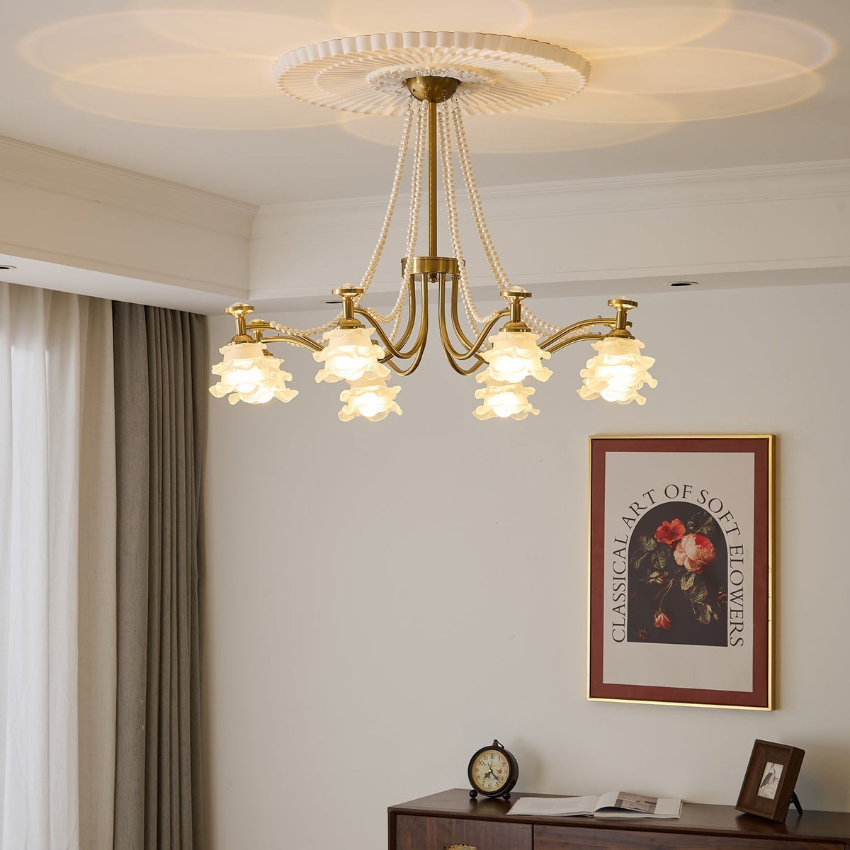 Cotalisra Kronleuchter Premium Elegance Rose Glas