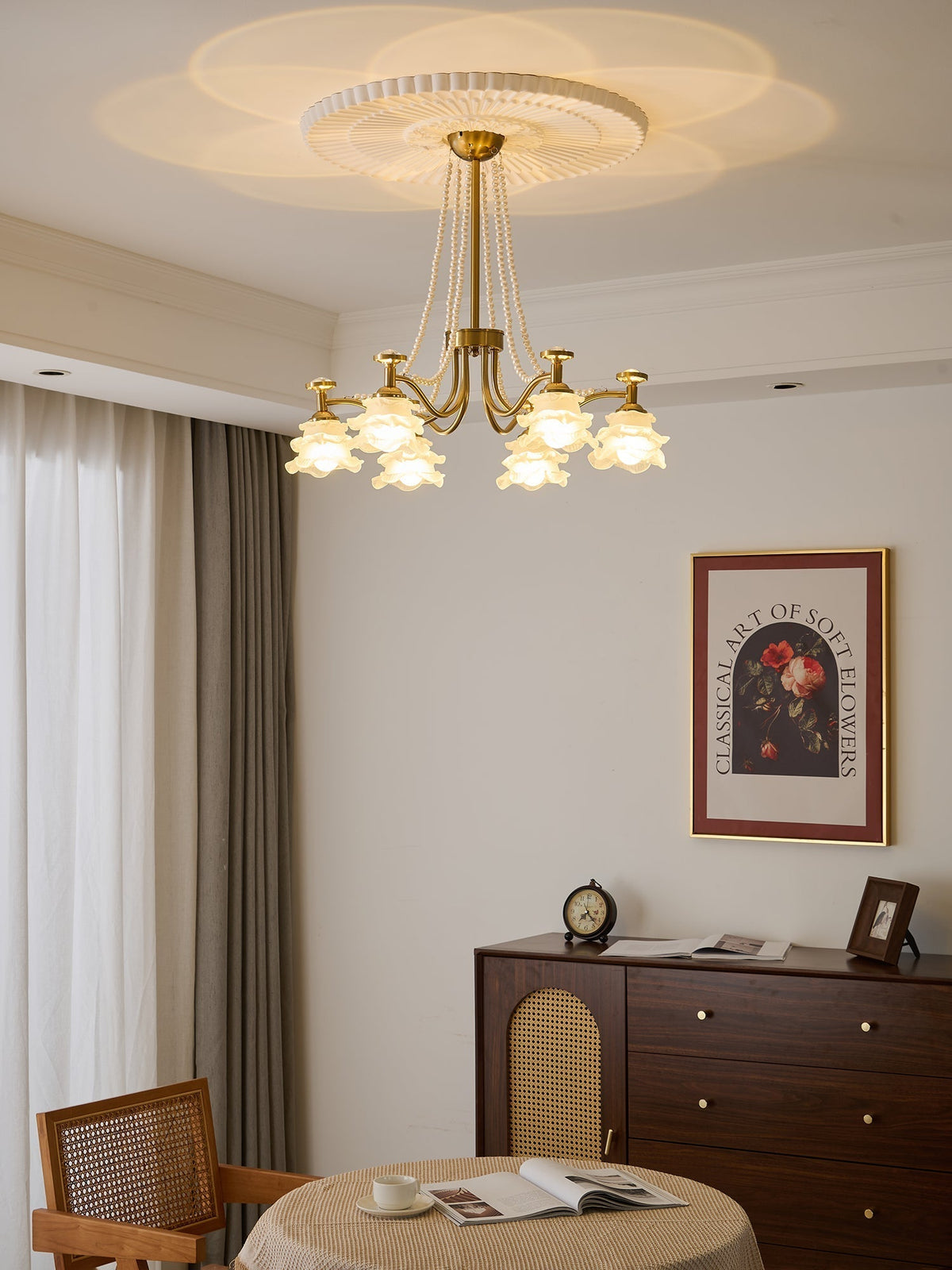Cotalisra Kronleuchter Premium Elegance Rose Glas