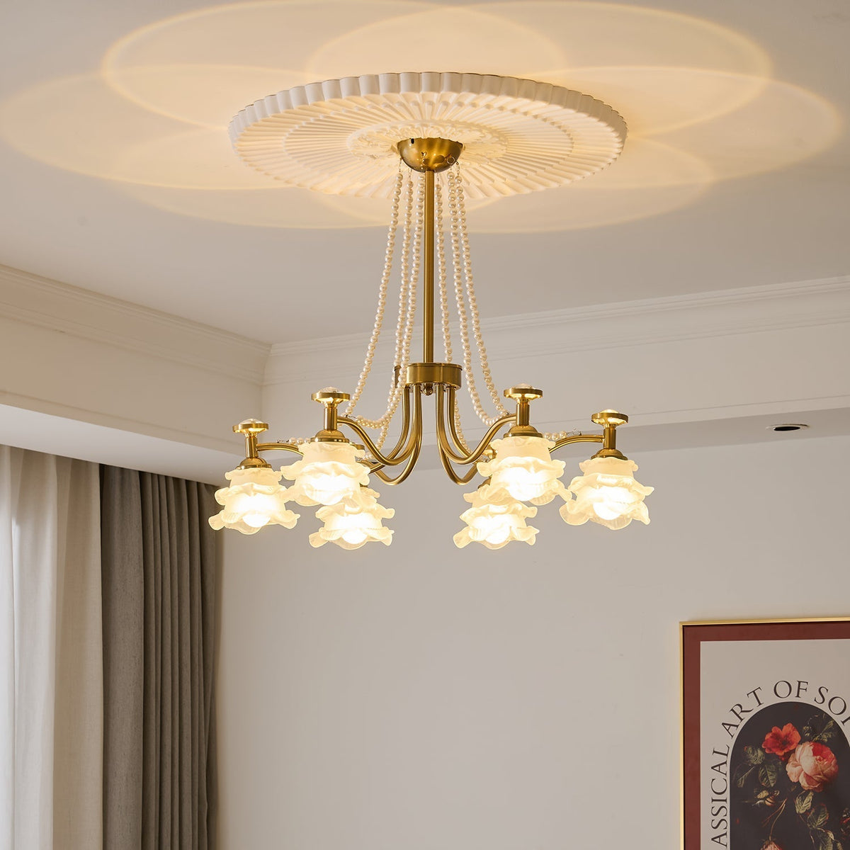 Cotalisra Kronleuchter Premium Elegance Rose Glas