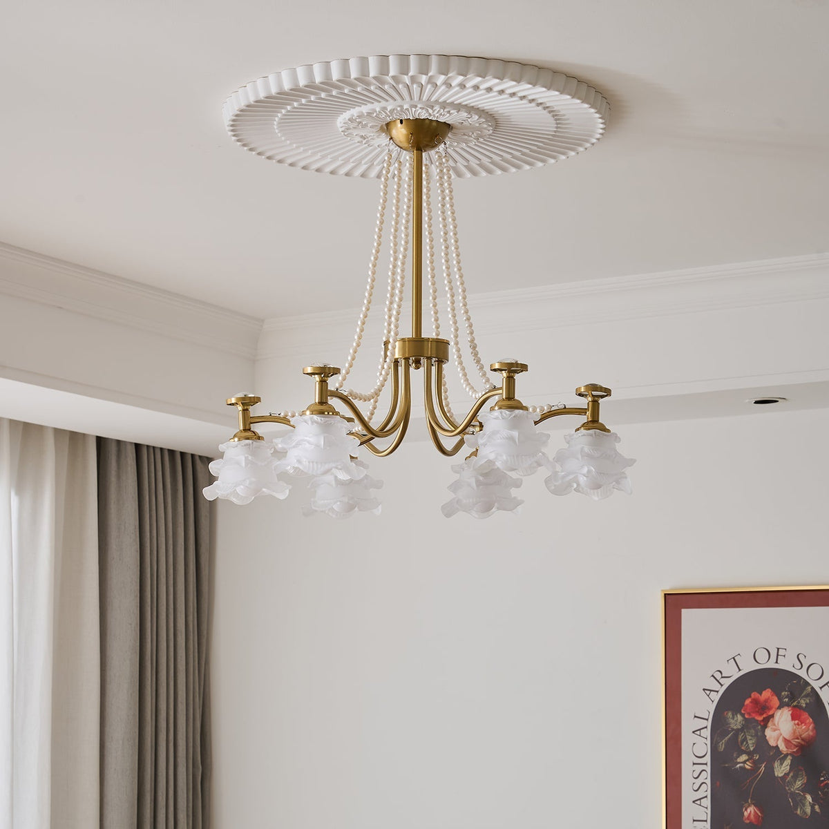 Cotalisra Kronleuchter Premium Elegance Rose Glas