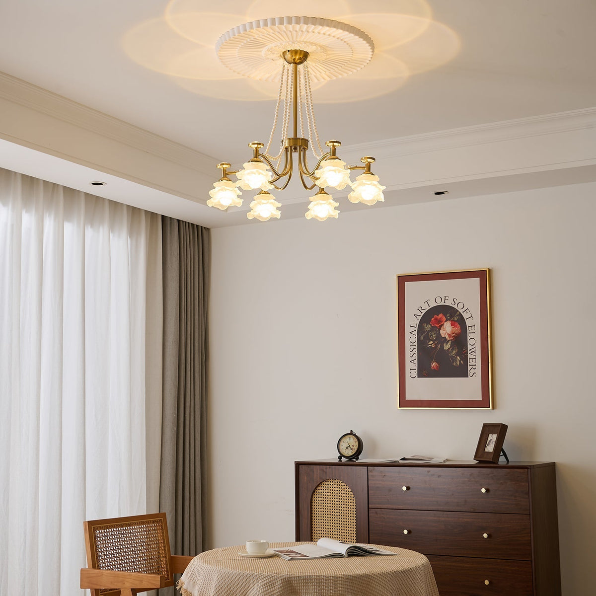 Cotalisra Kronleuchter Premium Elegance Rose Glas