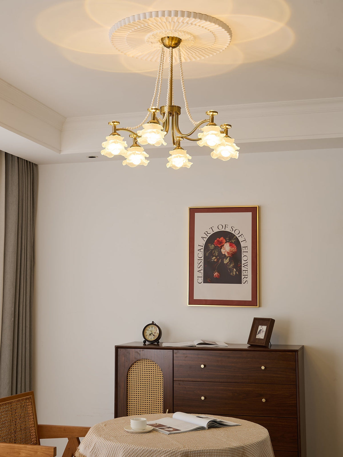 Cotalisra Kronleuchter Premium Elegance Rose Glas
