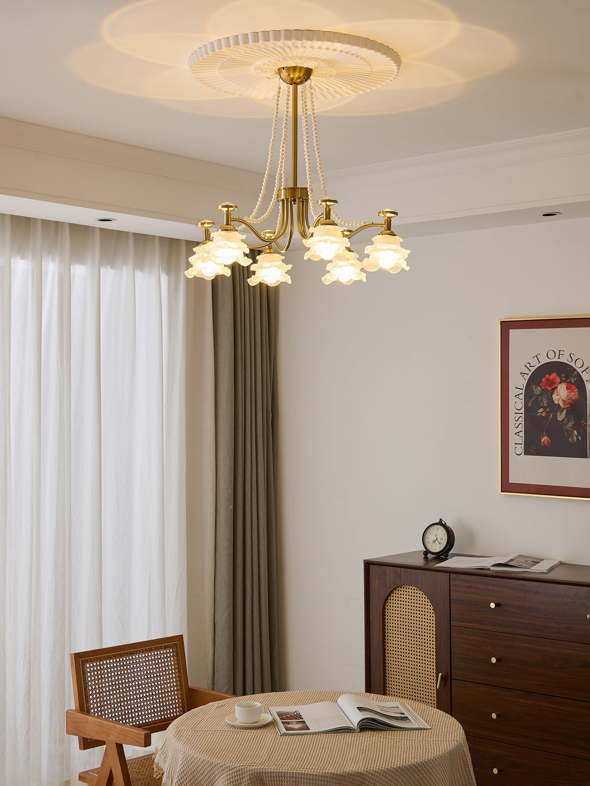Cotalisra Kronleuchter Premium Elegance Rose Glas