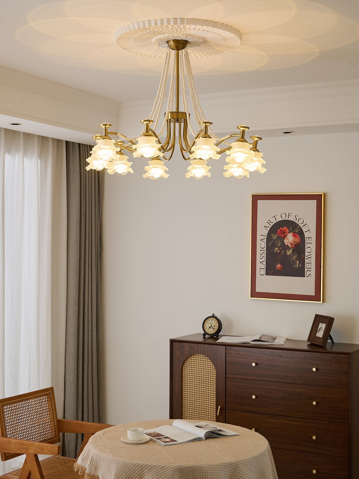 Cotalisra Kronleuchter Premium Elegance Rose Glas