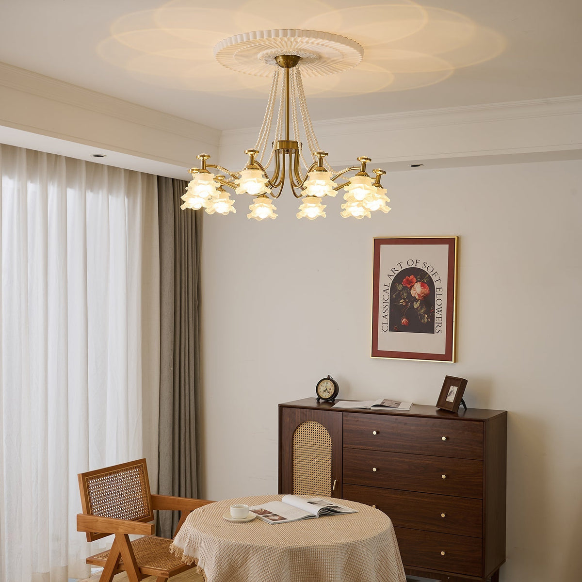 Cotalisra Kronleuchter Premium Elegance Rose Glas