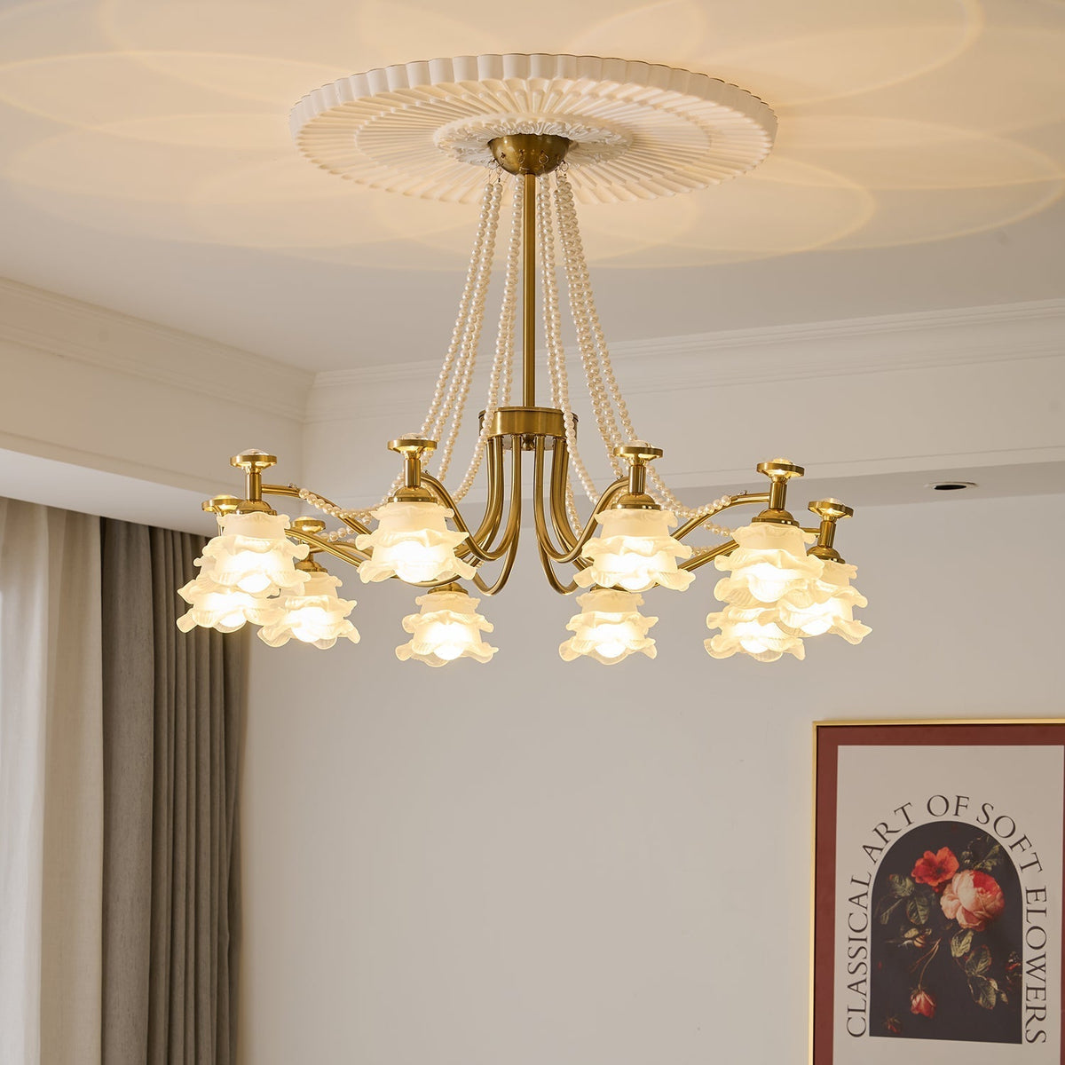 Cotalisra Kronleuchter Premium Elegance Rose Glas