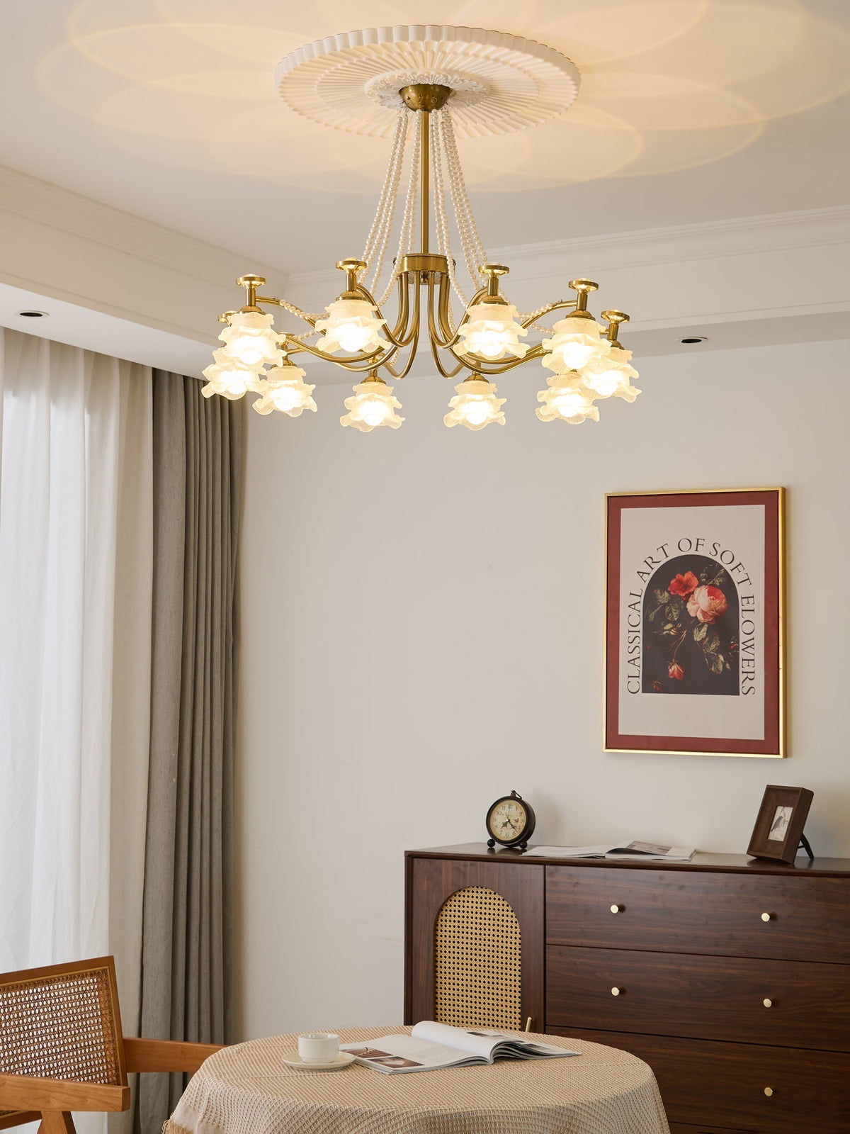 Cotalisra Kronleuchter Premium Elegance Rose Glas