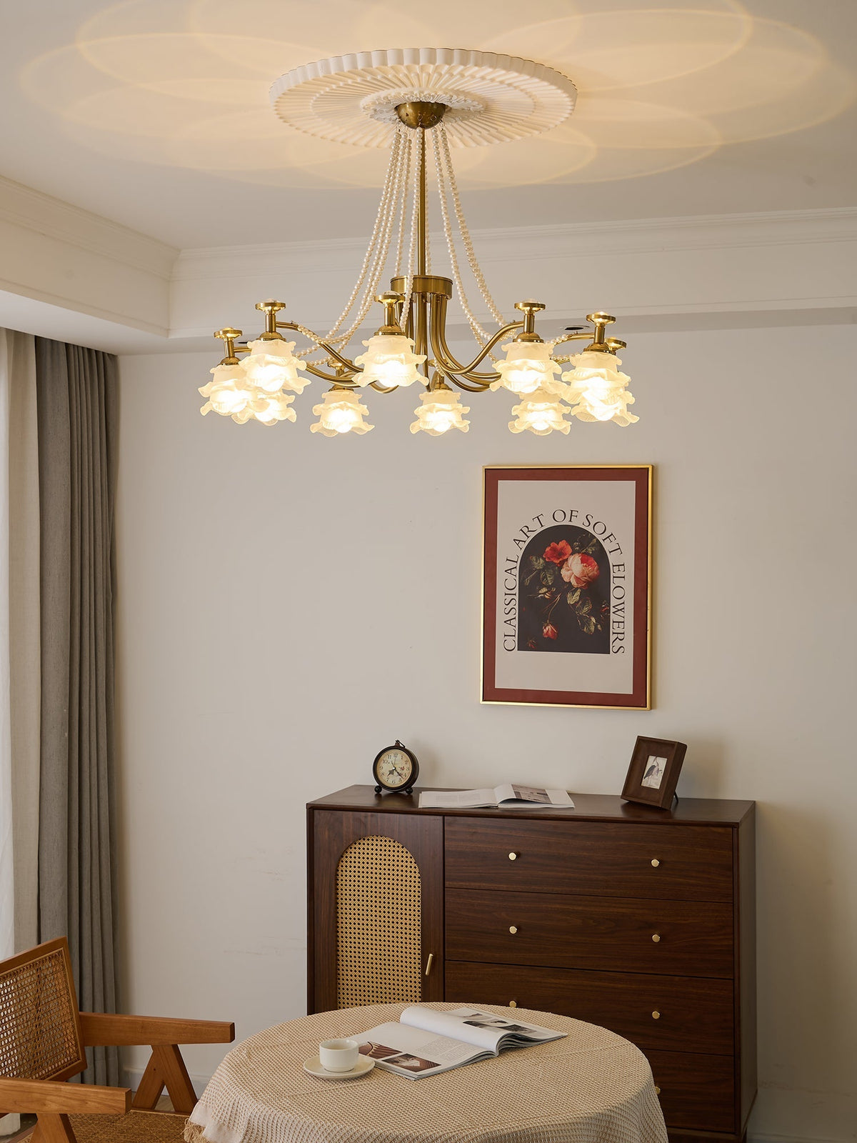 Cotalisra Kronleuchter Premium Elegance Rose Glas