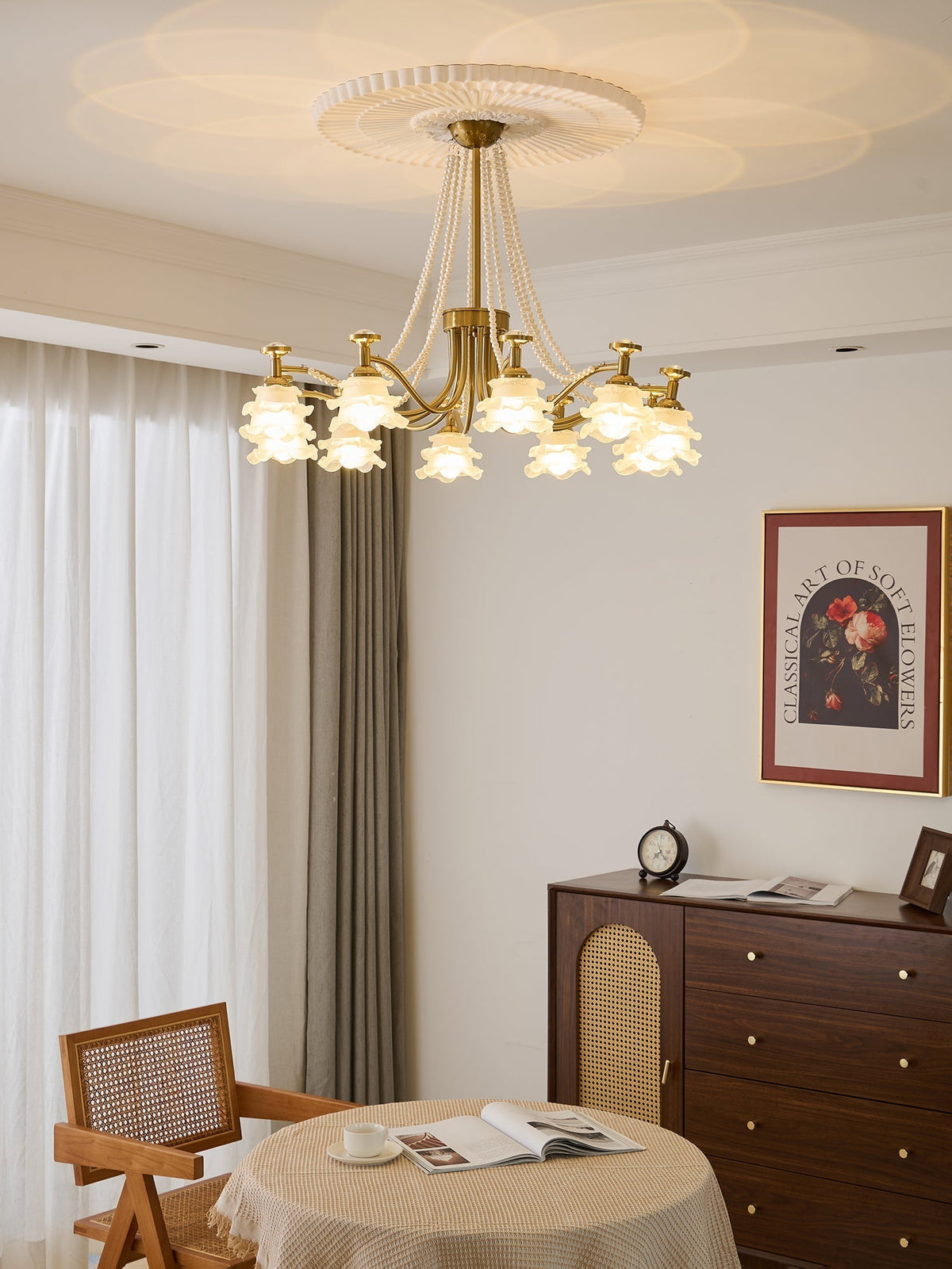Cotalisra Kronleuchter Premium Elegance Rose Glas