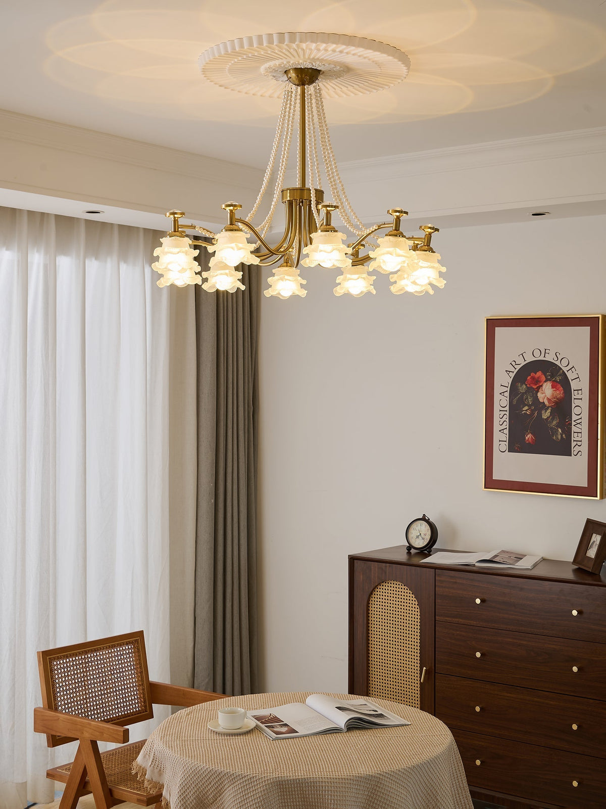 Cotalisra Kronleuchter Premium Elegance Rose Glas