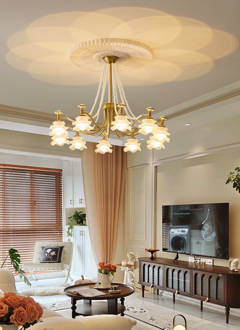 Cotalisra Kronleuchter Premium Elegance Rose Glas