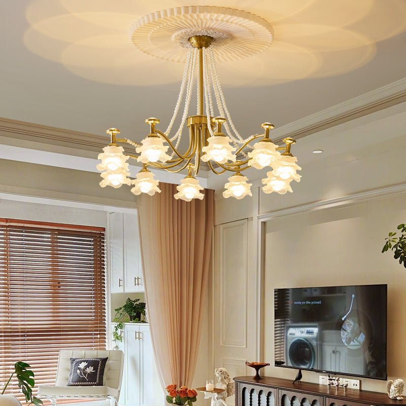Cotalisra Kronleuchter Premium Elegance Rose Glas