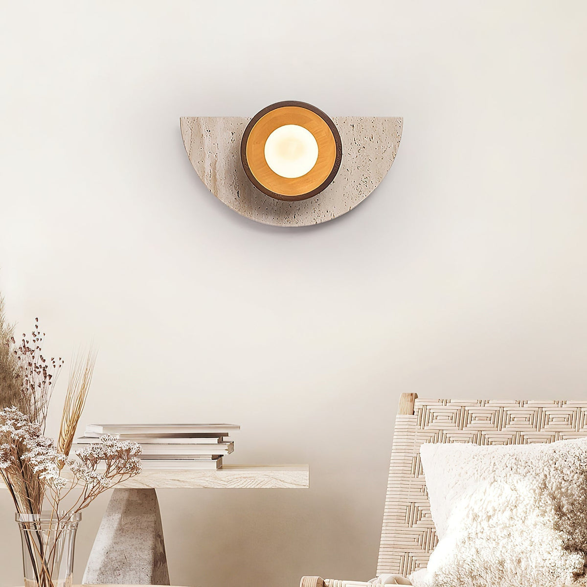 Dvaluvyi Individual Creativity Travertine Wandleuchte