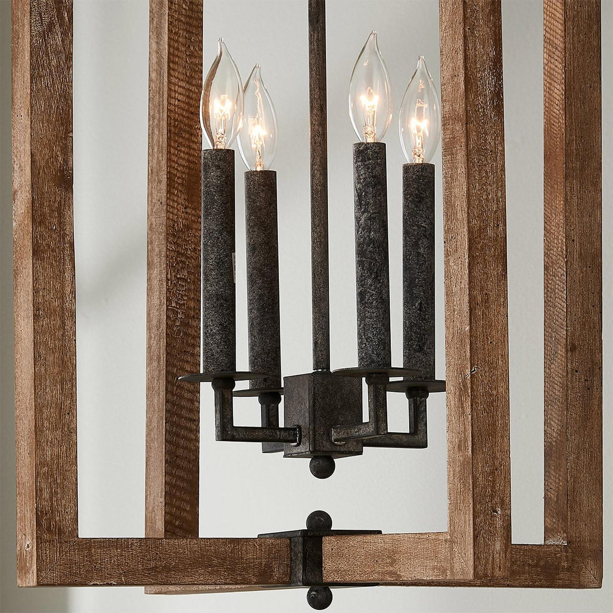 Eirikuvyi Vintage Kreativität Metall-Holz-Laternen-Pendelleuchte