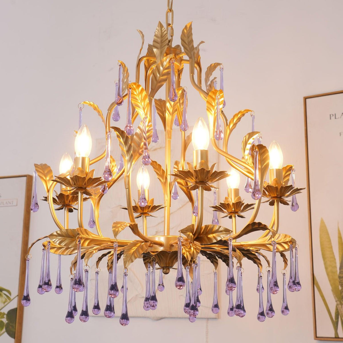 Orienaine Pendelleuchte Gold Blatt